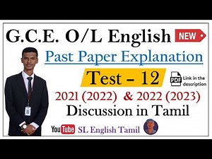 OL English Past Paper Test 12 +pdf file ǀ Tamil Explanation ǀ 2021 & 2022 ǀ SL English Tamil