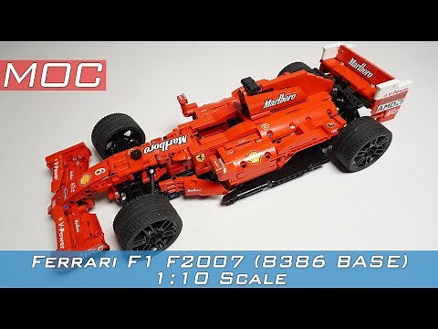 Ferrari F1 F2007 1:10 Scale LEGO TECHNIC MOC (LEGO 8386 BASE)