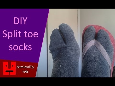 DIY split toe socks out of old ugly socks