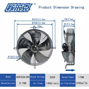 [Hot Item] Ywf400 Condenser Axial Fan 230V 380V Industrial Ventilation Axial Fan AC Motor Energy Storage Cooling Fan for Refrigeration Industrial