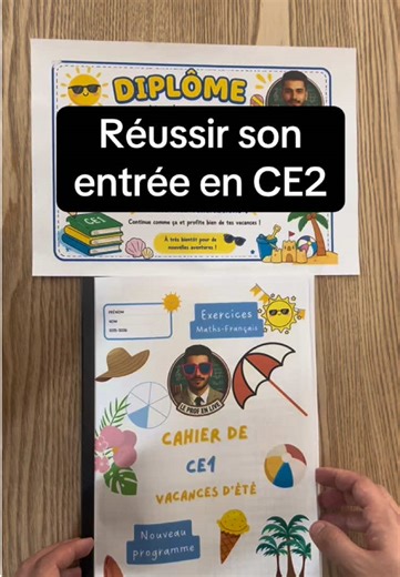 Si ton enfant est en CE1, j’ai exactement ce qu’il te faut pour cet été …. Un cahier de vacances complet avec plus de 300 exercices en français et en maths, corrigés pour qu’il puisse progresser en autonomie. Le principe est simple : 2 pages par jour, pour réviser sans pression et garder un bon rythme en lien avec le programme. Tout est déjà organisé avec les leçons, les exercices et les corrections, donc c’est vraiment clé en main ! L’ objectif est de consolider les bases et arriver en CE2 sere