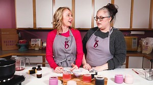 Learn how to make Berry Candles with Anne-Marie and London of Particle Goods. You can easily customize candles with our new dye flakes! We chose purple and pink, and scented them with Bramble Berry Fragrance Oil. #CandlesBB Get the recipe and ingredients here: https://bberry.studio/berrycande_project | Bramble Berry
