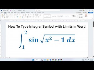 How To Type Integral Symbol With Limits In Word
