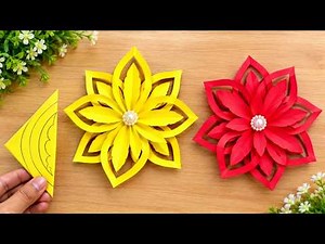 DIY Paper Flower Wall Decoration 🌸 | Easy & Beautiful Paper Craft | Room Decor Ideas