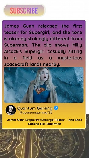 james gunn released the first teaser for supergirl, and the tone is already different from superman