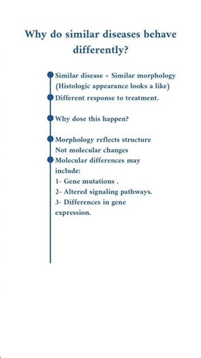 Why do similar diseases behave differently? Source:Robbins & Kumar basic pathology. #disease