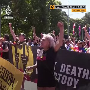 Australians rally in support of Indigenous rights on the anniversary of 'Invasion Day,' the day the British colonial fleet sailed into Sydney 👇 | Al Jazeera English