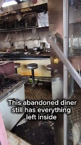 Abandoned diner with everything left #viralreelsシ #reelsfbシ #viralreelsfb #fyp #urbex #reel #viral #scary #diner #retro | ۦۦ ۦۦ ۦۦ ۦۦ