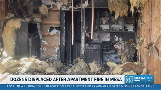 Mesa apartment fire damages 13 units, displaces 25 people