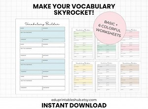 Vocabulary List Printable I Goodnotes Digital Vocabulary Record Sheet I Meaning Synonym Antonym I Worksheet I English Practice - Etsy UK