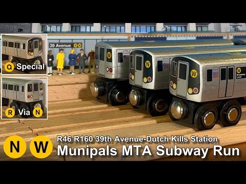 Munipals MTA R46 R160 39th Ave Dutch Kills Station Subway Run + Double Deck R160 Train?@Trainman6000