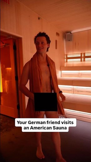 German Tourist visits an American Sauna #sauna #humor #comedyskits #german