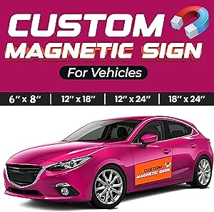 Custom Car Magnets for Business and Car Van Truck | Personalized Car Magnets Signs for Vehicles Full Color Print | Car Magnet with Text/Logo/Image for Company Storefront & Vehicles