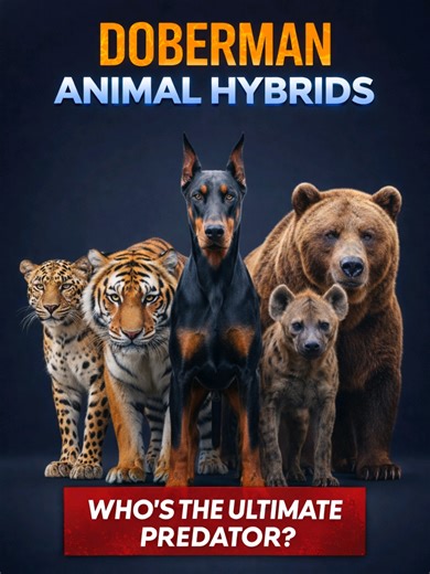 Exploring Hybrid Power: Doberman and Wild Predators