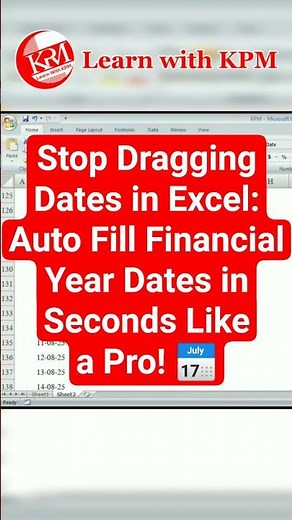 Stop Dragging Dates in Excel: Auto Fill Financial Year Dates in Seconds Like a Pro! 📅 #shorts #excel