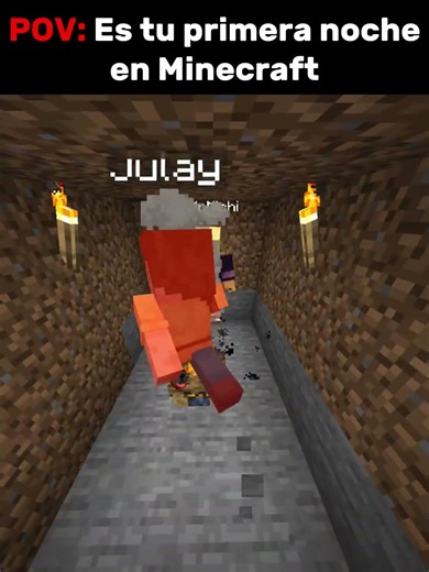 Primera NOCHE en Minecraft 🔥🫡 #minecraft #minecraftmemes