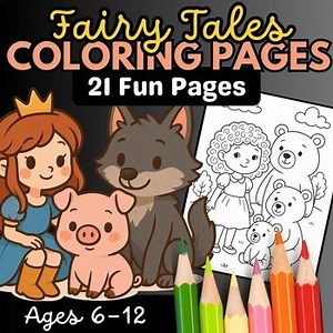 Fairy Tale Coloring Pages | Fairy Tale Coloring Book | Classic Storybook Pages