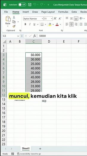 How to Sum Data Without Typing Formulas in Excel #computertutorial #excel #exceltutorial