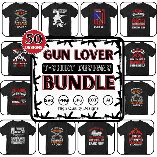 Gun SVG Bundle | Tactical Rifle Designs for Cricut Silhouette | Vintage Rifle Shirt Graphics | Hunting & Patriotic Gun Lover Cutting Files.. - Etsy