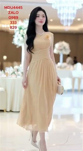 Đầm maxi đi biển MDU4445, đầm xòe đi biển, đi tiệc sang trọng