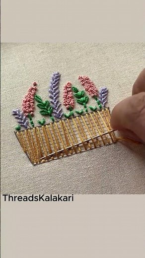 Hand Embroidery designs - Easy Embroidery for beginners #shorts #embroidery #satinstitch