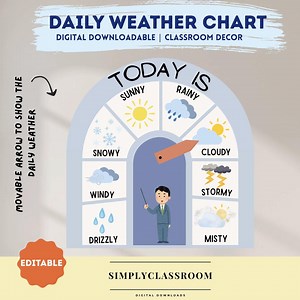 Printable Weather Chart: Editable Classroom Decor (digital Download, A4 Template) - Etsy Canada