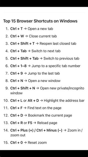 15 Browser Shortcuts Every Windows User Must Know #productivityhacks
