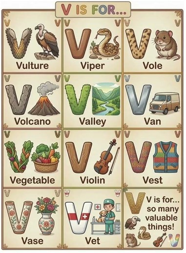 Learn the Letter V for Toddlers and Preschool Kids | Alphabet Learning Fun with Victor the Vulture