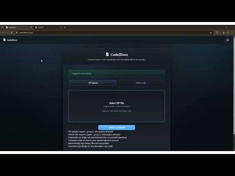 Code2Docx – Convert ZIP Code Files to Structured Word Document | Project Demo