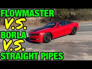 Chevy Camaro SS 6.2L V8 FLOWMASTER OUTLAW Vs BORLA ATAK Vs STRAIGHT PIPES!