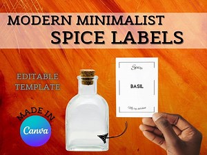 My Top Kitchen - Spice Labels, Editable Template in Canva - Sticker Labels for Pantry Jars, White Basic Minimalists, Spices, Herbs, Seeds - Etsy