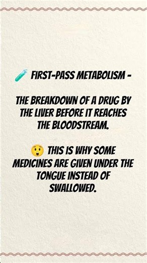 🧪 First-Pass Metabolism #sciencefacts #pharmacy #medicinefact