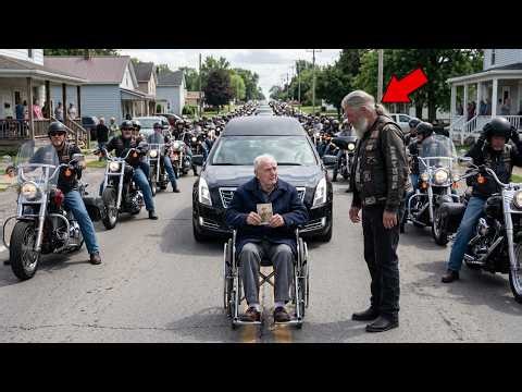 Old Man in a Wheelchair Blocked the Road So the Biker's Funeral Could Pass — What 450 Bikers Did...