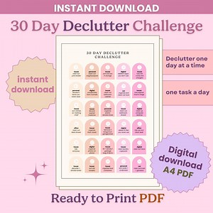 30-day Declutter Challenge: Printable Cleaning Checklist (PDF, A4 Size) - Etsy Canada