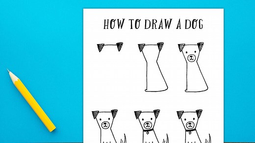 How To Draw a Dog (Free Printable   Video)