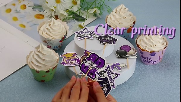 24 Pcs 2024 Purple Graduation Cupcake Toppers Picks,Balloon Graduation Topper Dessert Topping,Graduation Certificate Cake Decoration for Graduation Theme Party Decoration Supplies
