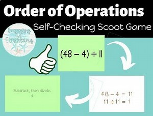 Order of Operations Self-Checking Scoot Activity