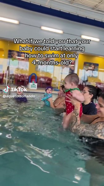 At Aqua-Tots Swim Schools, we enroll starting at 4-months-old! You can enroll today through the link in our bio 🛟 #AquaTotsOviedo #AquaTotsSwimSchool #OviedoFlorida #SwimSchool #ComingSoon #Swimmer #Parenting #Orlando