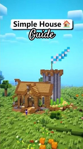 Minecraft Simple Survival House Tutorial 🏠 #minecraft