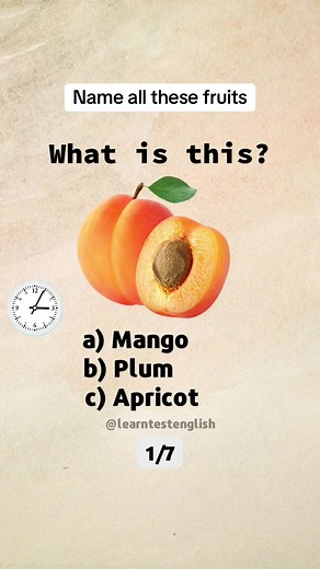 Can You Name All These Fruits in English? Test Your English Skills!