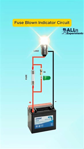 Fuse Burn Indicator Using LED #Shorts