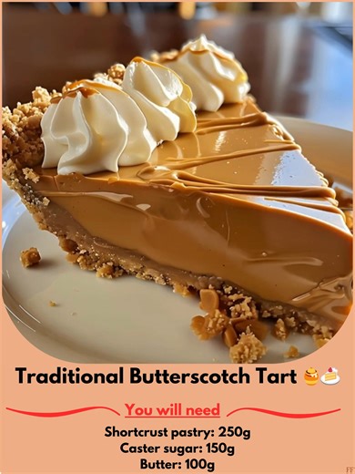 Traditional  Butterscotch Tart  This classic British dessert is a...