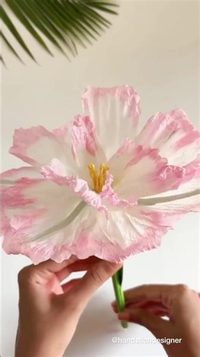 DIY Blooming Paper Flower 🌸✨#bloomingflower #diyflower #paperflower #tissueflower #diypapercraft