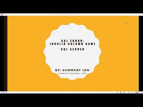 SQL Server tutorial - Invalid Column Name Error