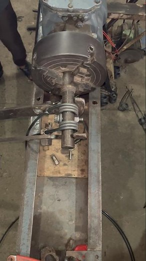 Double Spring Making on Lathe Machine | 9mm Iron Wire Spring Fabrication #diy #shorts