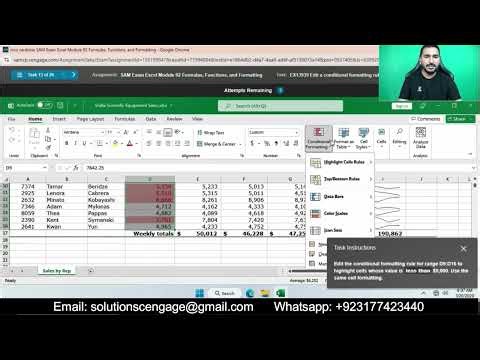 SAM Exam Excel Module 02 Formulas, Functions, and Formatting | SAM Exam Excel Module 02