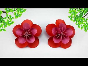 【1分でわかる】折り紙5枚で完成！梅の花の作り方 🌸 季節の飾り物 DIY Origami Plum Blossom | Paper Flower | 摺紙教學