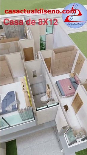 Casa de 8x12 DOS Plantas 3 RECAMARAS #casa #casasecologicas #arquitectura