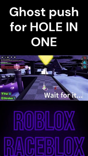 Magical push in Golf for HOLE IN ONE in #roblox super golf
