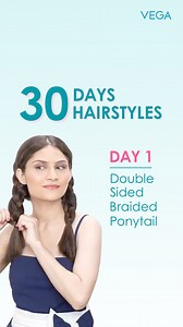 Double the Braids, Double the Fun! Learn how to create this stunning double-sided braided ponytail in minutes. Easy DIY hairstyles at home #StartsWithVega. | Vega